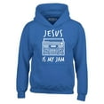 thumbnail image 1 of Shop4Ever Men's Jesus Is My Jam Funny Christian Faith Novelty Hooded Sweatshirt Hoodie Large Royal Blue, 1 of 5