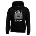 thumbnail image 1 of Shop4Ever Men's Jesus Is My Jam Funny Christian Faith Novelty Hooded Sweatshirt Hoodie X-Large Black, 1 of 5