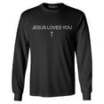 thumbnail image 1 of Shop4Ever Men's Jesus Loves You Minimal Cross  Long Sleeve Shirt 3XL Black, 1 of 5