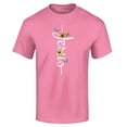 thumbnail image 1 of Shop4Ever Men's Jesus Script Cross with Flowers and Butterflies Graphic T-shirt Large Azalea Pink, 1 of 5