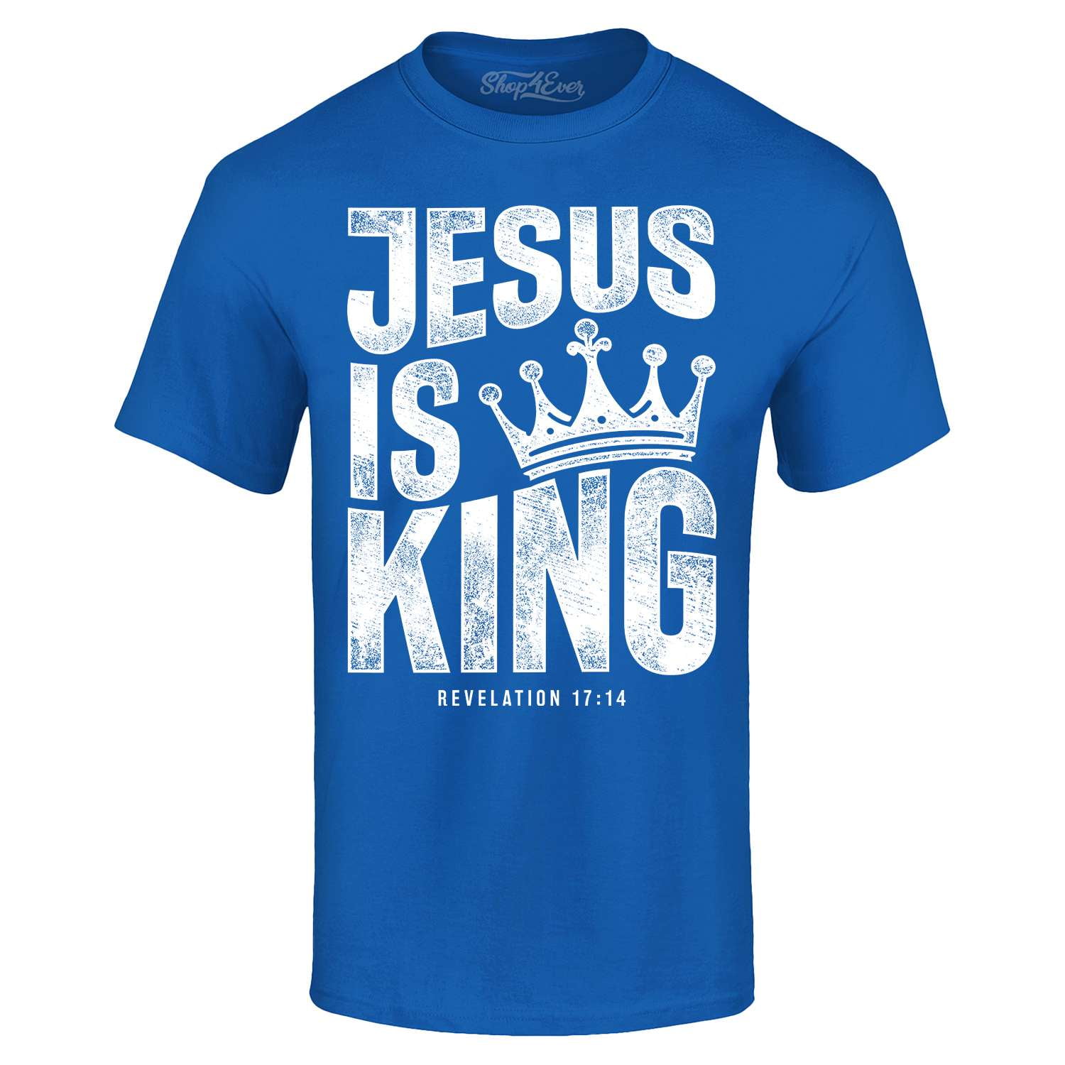 Shop4Ever Men's Jesus is King Revelation 17:14 Graphic T-shirt