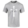 thumbnail image 1 of Shop4Ever Men's John 3:16 Bible Verse Script Cross Graphic T-shirt XXXXX-Large Sports Grey, 1 of 5