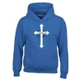 thumbnail image 1 of Shop4Ever Men's John 3:16 Bible Verse Script Cross Hooded Sweatshirt Hoodie Medium Royal Blue, 1 of 5