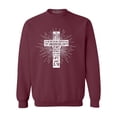 thumbnail image 1 of Shop4Ever Men's John 3:16 Cross Crewneck Sweatshirt X-Large Maroon, 1 of 5