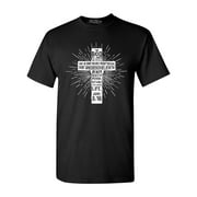 Shop4Ever Men's John 3:16 Cross Graphic T-shirt XXXX-Large Black