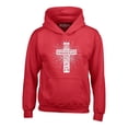 thumbnail image 1 of Shop4Ever Men's John 3:16 Cross Hooded Sweatshirt Hoodie Large Red, 1 of 5
