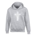 thumbnail image 1 of Shop4Ever Men's John 3:16 Cross Hooded Sweatshirt Hoodie X-Large Sports Grey, 1 of 5