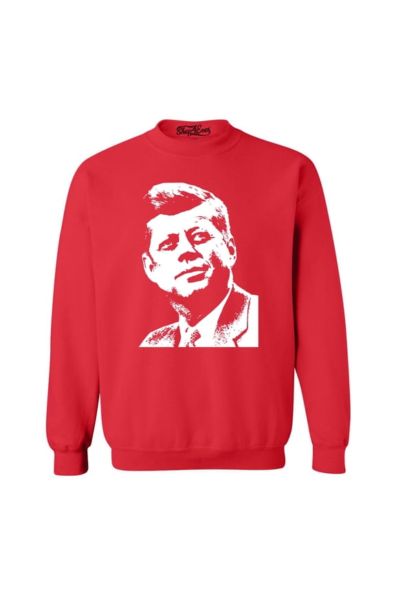 Men's John F. Kennedy JFK 1960's President American Icon Crewneck Sweatshirt Large Red