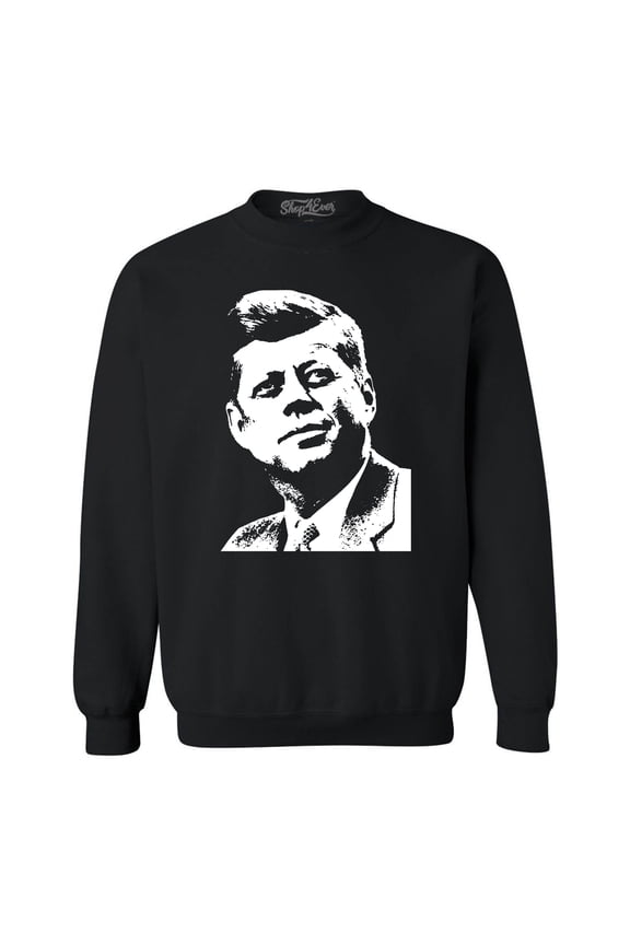 Men's John F. Kennedy JFK 1960's President American Icon Crewneck Sweatshirt Small Black