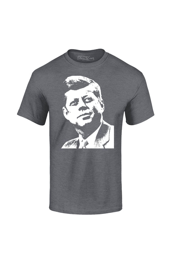 Men's John F. Kennedy JFK 1960's President American Icon Graphic T-shirt Large Dark Heather