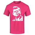 thumbnail image 1 of Shop4Ever Men's John F. Kennedy JFK 1960's President American Icon Graphic T-shirt Medium Heliconia Pink, 1 of 5