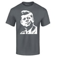 thumbnail image 1 of Shop4Ever Men's John F. Kennedy JFK 1960's President American Icon Graphic T-shirt Small Charcoal, 1 of 5