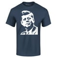 thumbnail image 1 of Shop4Ever Men's John F. Kennedy JFK 1960's President American Icon Graphic T-shirt X-Large Navy, 1 of 5