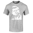 thumbnail image 1 of Shop4Ever Men's John F. Kennedy JFK 1960's President American Icon Graphic T-shirt XXXXX-Large Sports Grey, 1 of 5