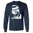 thumbnail image 1 of Shop4Ever Men's John F. Kennedy JFK 1960's President American Icon Long Sleeve Shirt Medium Navy, 1 of 5