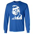 thumbnail image 1 of Shop4Ever Men's John F. Kennedy JFK 1960's President American Icon Long Sleeve Shirt Medium Royal Blue, 1 of 5