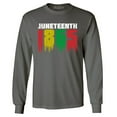 thumbnail image 1 of Shop4Ever Men's Juneteenth 1865 Dripping June 19th Long Sleeve Shirt XX-Large Charcoal, 1 of 5