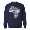 thumbnail image 1 of Shop4Ever Men's Juneteenth Africa Word Cloud Montage  Crewneck Sweatshirt Medium Navy, 1 of 5