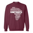 thumbnail image 1 of Shop4Ever Men's Juneteenth Africa Word Cloud Montage  Crewneck Sweatshirt XXX-Large Maroon, 1 of 5
