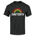 thumbnail image 1 of Shop4Ever Men's Juneteenth Rainbow June 19th 1865 Graphic T-shirt Medium Black, 1 of 5