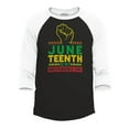 thumbnail image 1 of Shop4Ever Men's Juneteenth is My Independence Day June 19th 1865 Raglan Baseball Shirt Small Black/White, 1 of 4