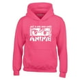thumbnail image 1 of Shop4Ever Men's Just A Girl Who Loves Anime Hooded Sweatshirt Hoodie XXX-Large Heliconia Pink, 1 of 5