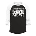 thumbnail image 1 of Shop4Ever Men's Just A Girl Who Loves Anime Raglan Baseball Shirt Medium Black/White, 1 of 4
