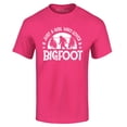 thumbnail image 1 of Shop4Ever Men's Just A Girl Who Loves Bigfoot Graphic T-shirt Medium Heliconia Pink, 1 of 5