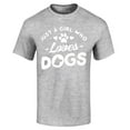 thumbnail image 1 of Shop4Ever Men's Just A Girl Who Loves Dogs Graphic T-shirt Medium Sports Grey, 1 of 5