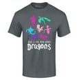thumbnail image 1 of Shop4Ever Men's Just A Girl Who Loves Dragons Graphic T-shirt X-Large Charcoal, 1 of 5