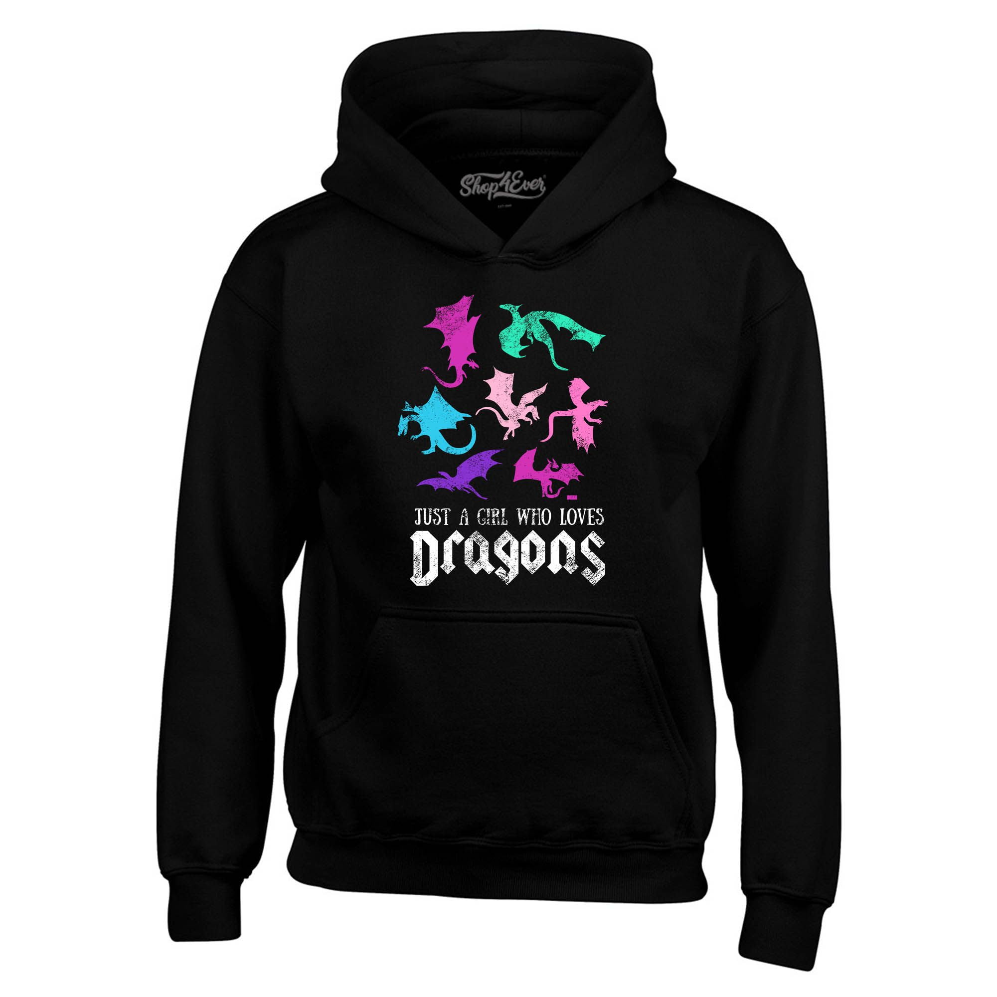 2000px x 2000px - Shop4Ever Men's Just A Girl Who Loves Dragons Hooded Sweatshirt Hoodie XXX-Large  Black - Walmart.com