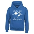thumbnail image 1 of Shop4Ever Men's Just A Girl Who Loves Horses Hooded Sweatshirt Hoodie Small Royal Blue, 1 of 5