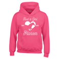 thumbnail image 1 of Shop4Ever Men's Just A Girl Who Loves Horses Hooded Sweatshirt Hoodie XXX-Large Heliconia Pink, 1 of 5