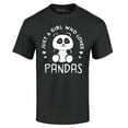 thumbnail image 1 of Shop4Ever Men's Just A Girl Who Loves Pandas Panda Bear Graphic T-shirt Small Black, 1 of 5