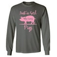 thumbnail image 1 of Shop4Ever Men's Just A Girl Who Loves Pigs Long Sleeve Shirt Small Charcoal, 1 of 5