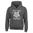thumbnail image 1 of Shop4Ever Men's Just A Girl Who Loves Turtles Hooded Sweatshirt Hoodie X-Large Charcoal, 1 of 5