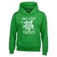 thumbnail image 1 of Shop4Ever Men's Just A Girl Who Loves Turtles Hooded Sweatshirt Hoodie X-Large Irish Green, 1 of 5