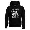 thumbnail image 1 of Shop4Ever Men's Just A Girl Who Loves Turtles Hooded Sweatshirt Hoodie XXX-Large Black, 1 of 5