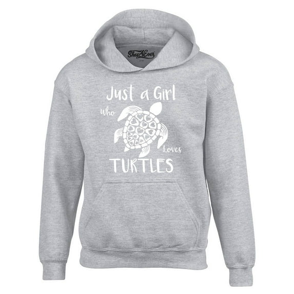 Shop4Ever Men's Just A Girl Who Loves Turtles Hooded Sweatshirt Hoodie XXX-Large Sports Grey