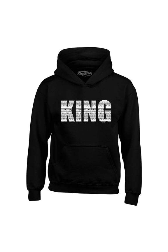 Men's King African Pattern Style Hooded Sweatshirt Hoodie XX-Large Black