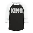 thumbnail image 1 of Shop4Ever Men's King African Pattern Style  Raglan Baseball Shirt Medium Black/White, 1 of 4