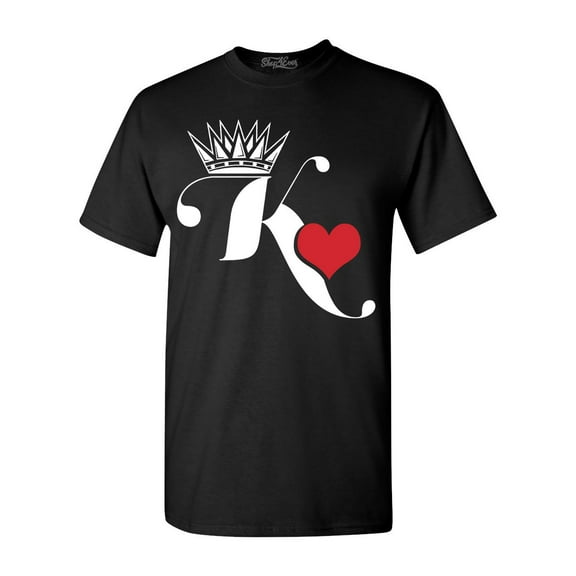 Shop4Ever Men's King of Hearts Graphic T-shirt Medium Black