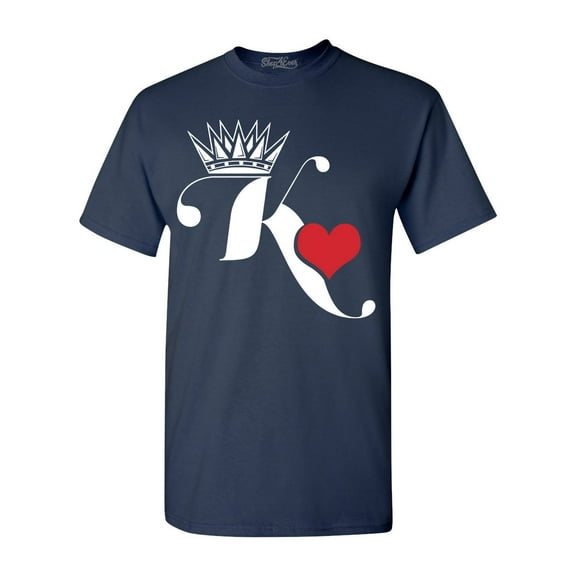 Shop4Ever Men's King of Hearts Graphic T-shirt X-Large Navy