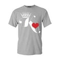 thumbnail image 1 of Shop4Ever Men's King of Hearts Graphic T-shirt XXXX-Large Sports Grey, 1 of 5
