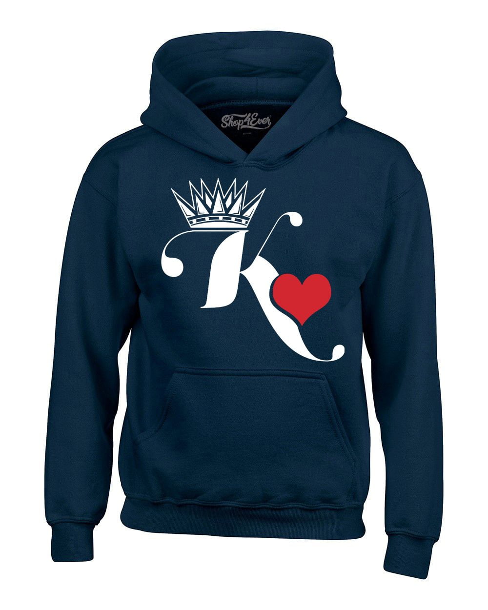 Shop4Ever Men's King of Hearts Hooded Sweatshirt Hoodie X
