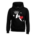 thumbnail image 1 of Shop4Ever Men's King of Hearts Hooded Sweatshirt Hoodie Medium Black, 1 of 5