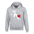 thumbnail image 1 of Shop4Ever Men's King of Hearts Hooded Sweatshirt Hoodie Medium Sports Grey, 1 of 5