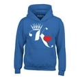 thumbnail image 1 of Shop4Ever Men's King of Hearts Hooded Sweatshirt Hoodie Small Royal Blue, 1 of 5