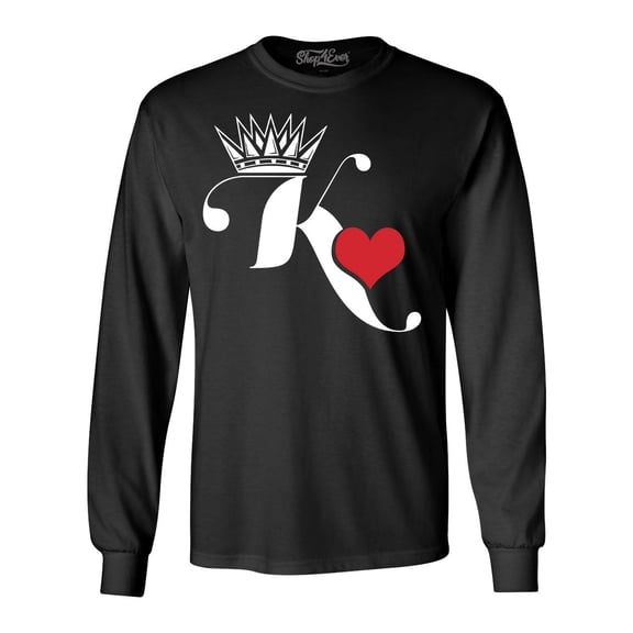 Shop4Ever Men's King of Hearts Long Sleeve Shirt 2XL Black