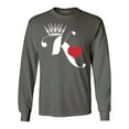 thumbnail image 1 of Shop4Ever Men's King of Hearts Long Sleeve Shirt Medium Charcoal, 1 of 5